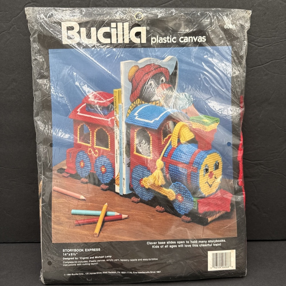 Bucilla Plastic Canvas‎ Storybook Express Bookends Train Bedroom Nursery kit